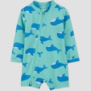 2 Carter's Just One You®️ Baby Boys' Long Sleeve One Piece Rash Guard 6M